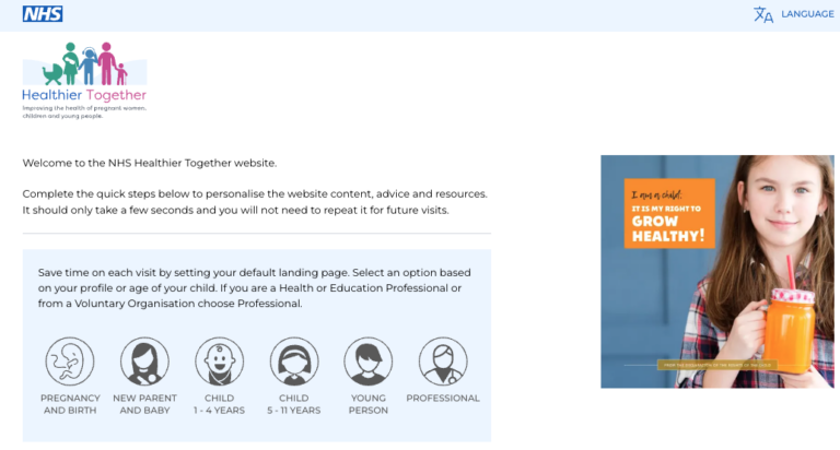 Healthier Together Landing Page